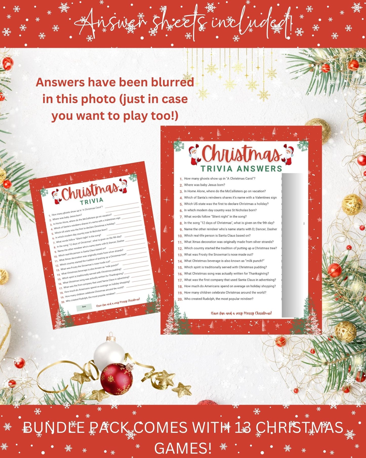Christmas Game Printable Bundle