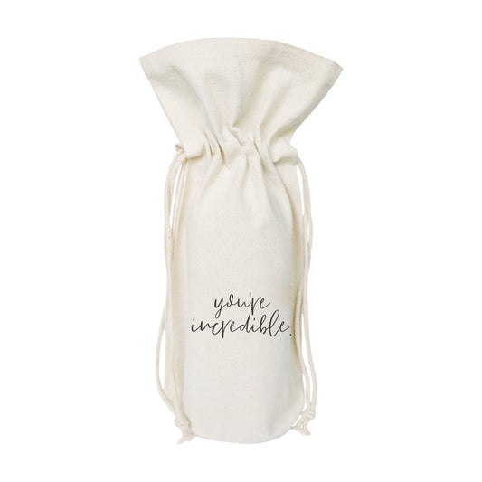 You're Incredible Cotton Canvas Wine Bag