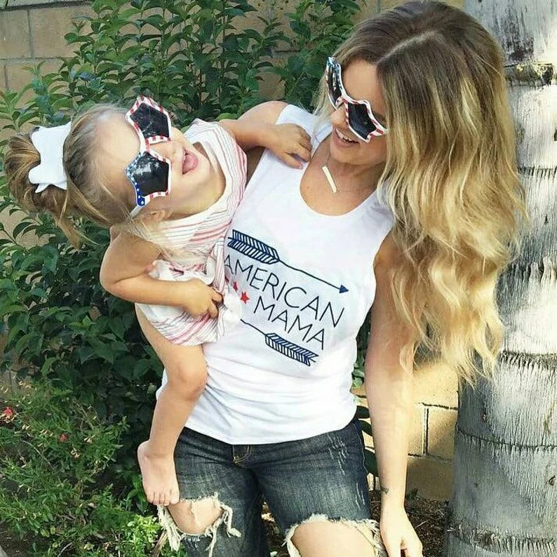 American Mama Tank Top, 4th of July Tank Top, Red White and Blue Tank Top, Patriotic Mama Tank Top