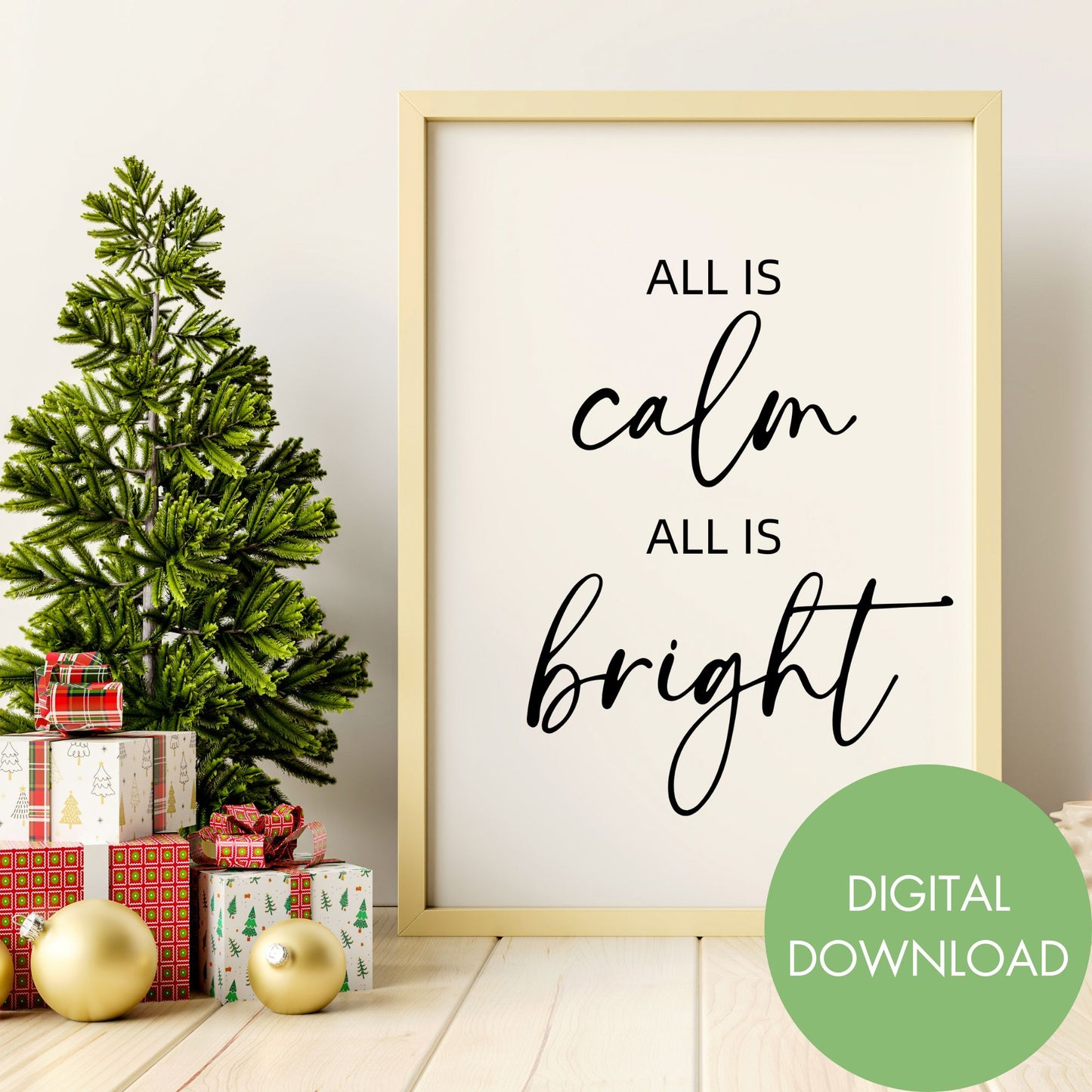 All is Calm, All is Bright Printable Wall Art