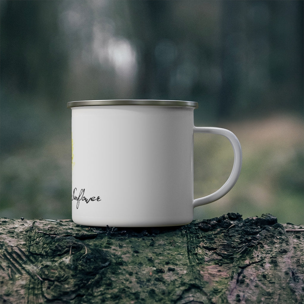 Sunflower Enamel Camping Mug