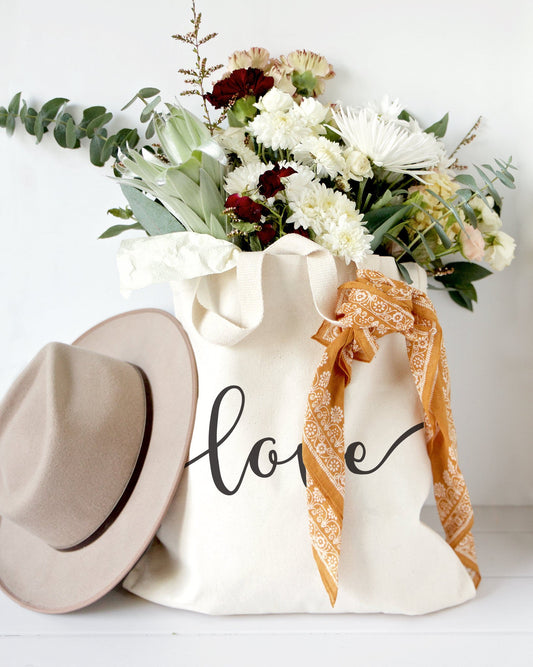 Love Cotton Canvas Tote Bag