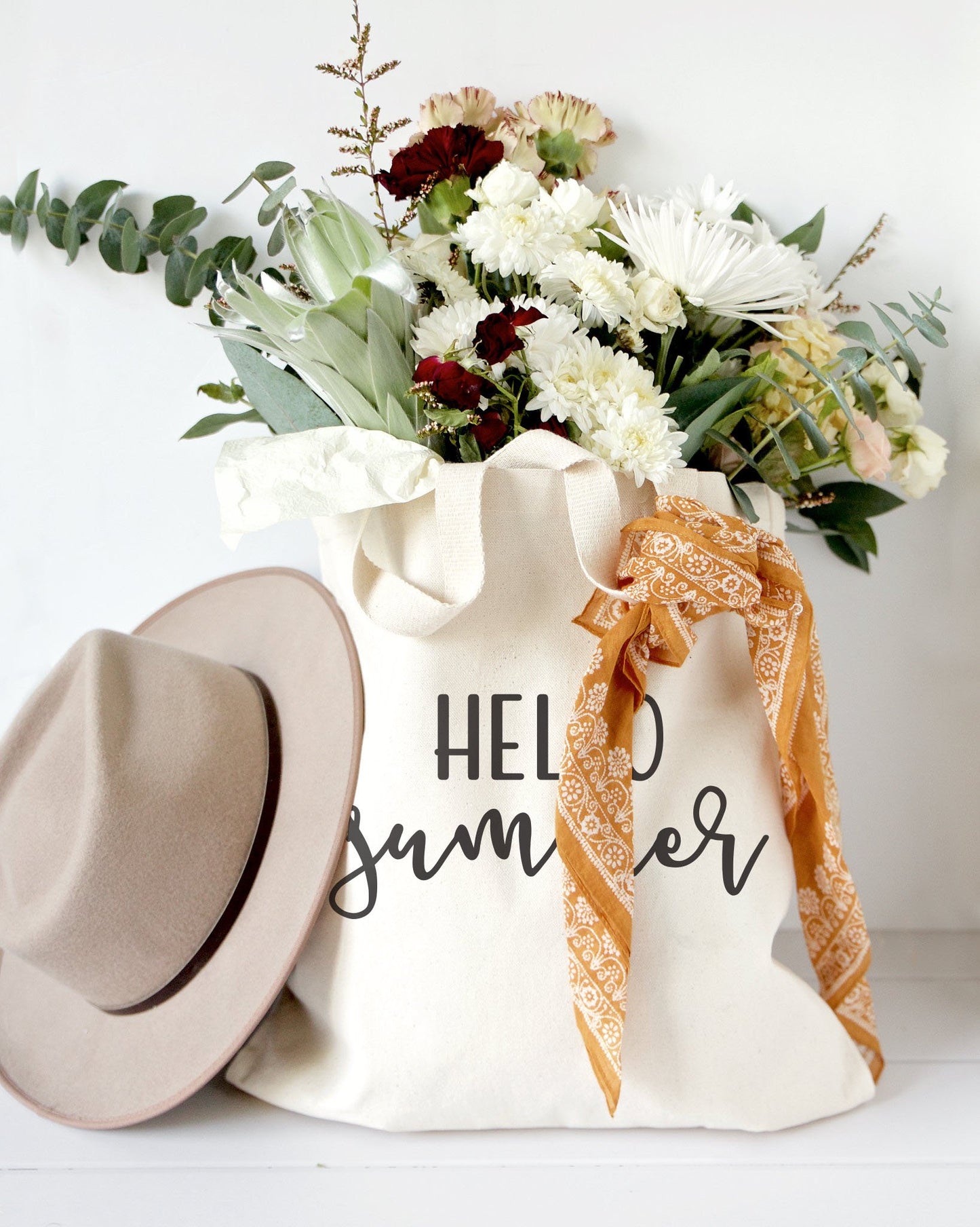Hello Summer Cotton Canvas Tote Bag