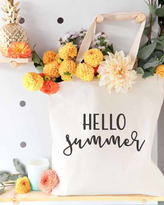Hello Summer Cotton Canvas Tote Bag