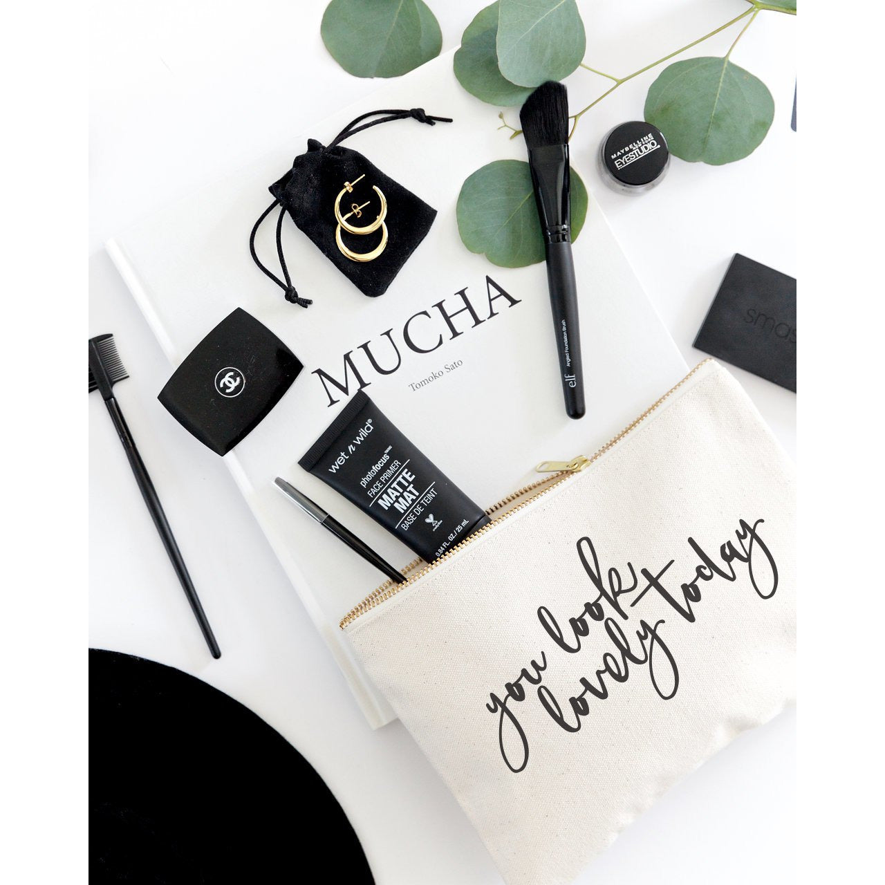 You Look Lovely Today Cotton Canvas Cosmetic Bag