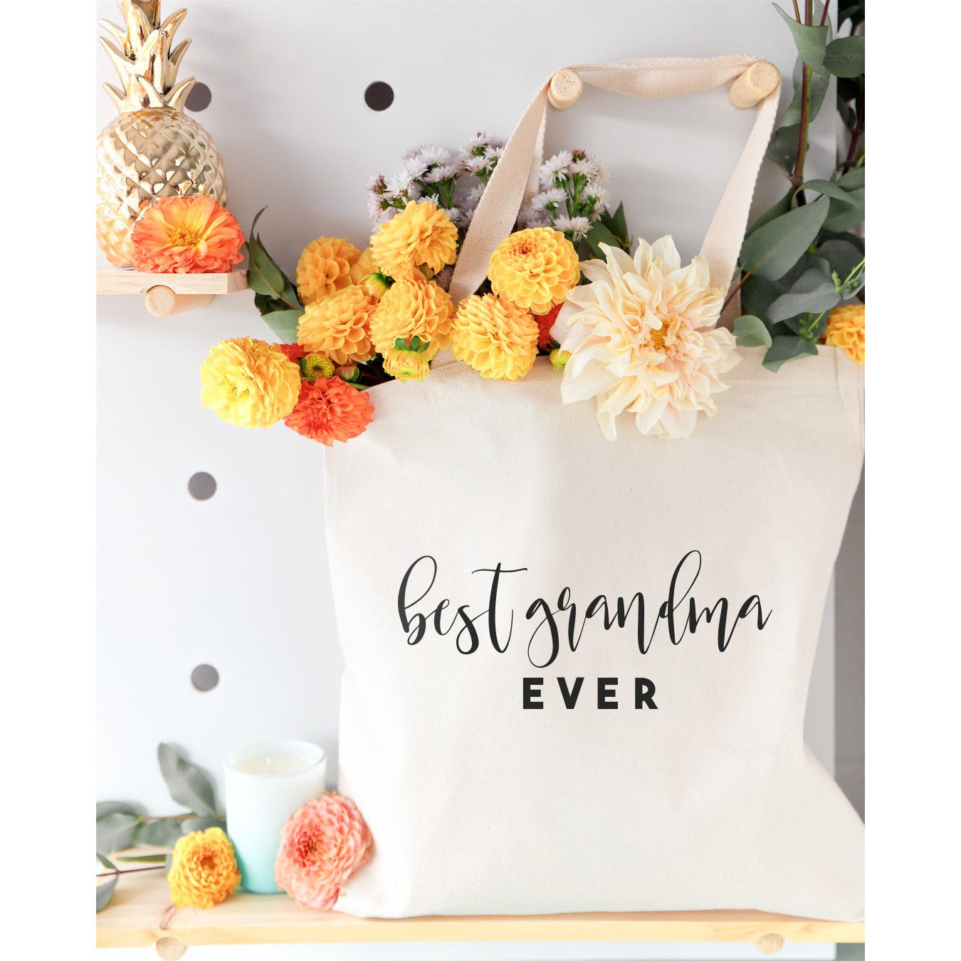 Best Grandma Ever Cotton Canvas Tote Bag