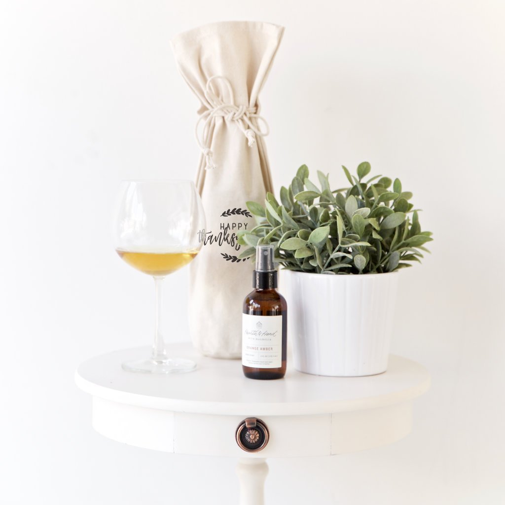 Happy Thanksgiving Canvas Wine Bag