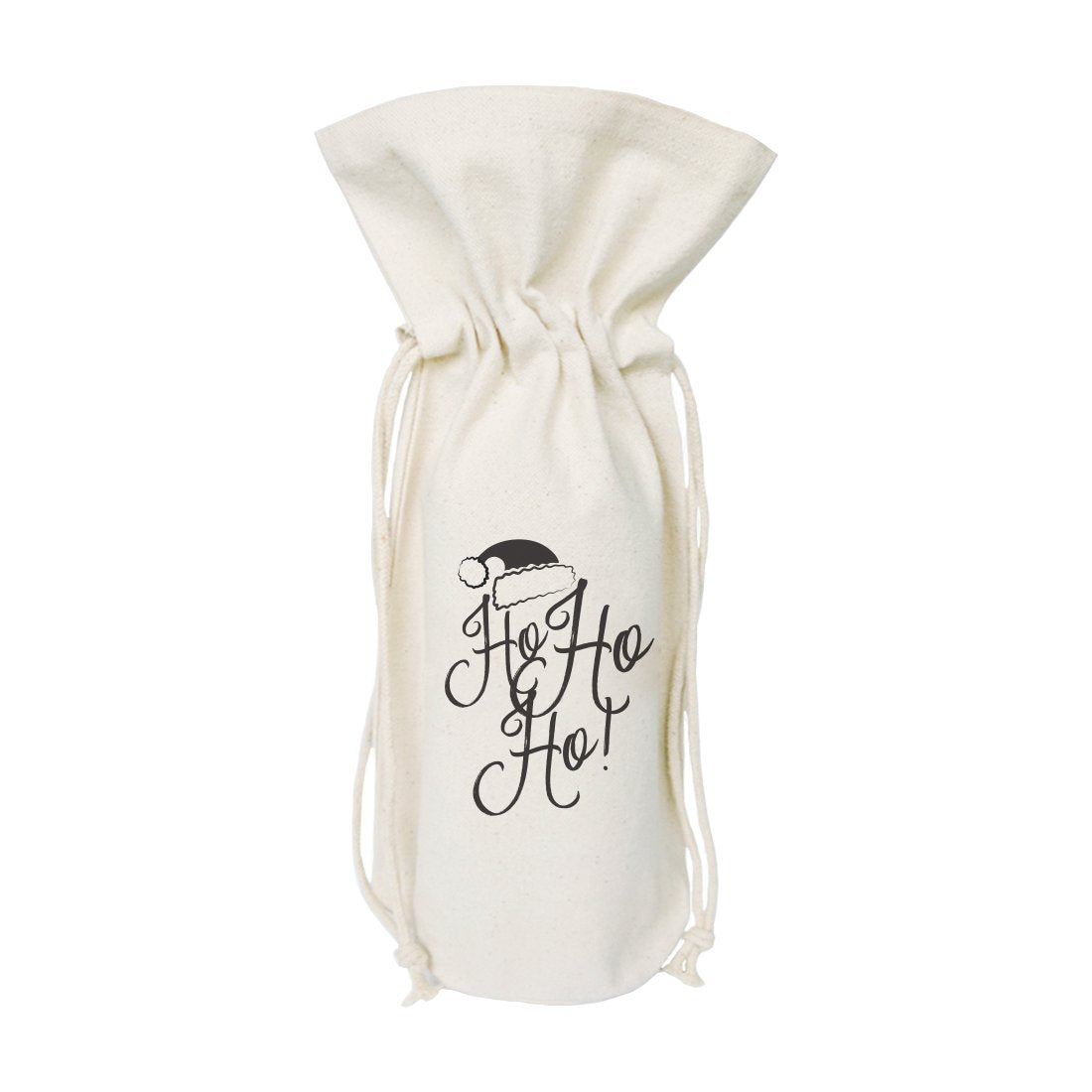 Ho Ho Ho Christmas Cotton Canvas Wine Bag