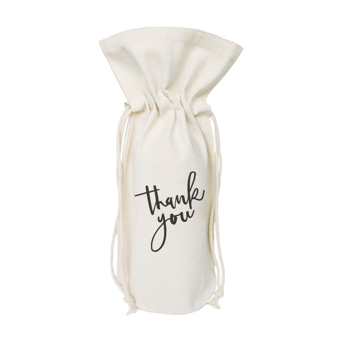 Thank You Cotton Canvas Wine Bag