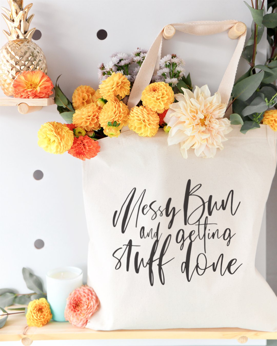 Messy Bun and Getting Stuff Done Cotton Canvas Tote Bag
