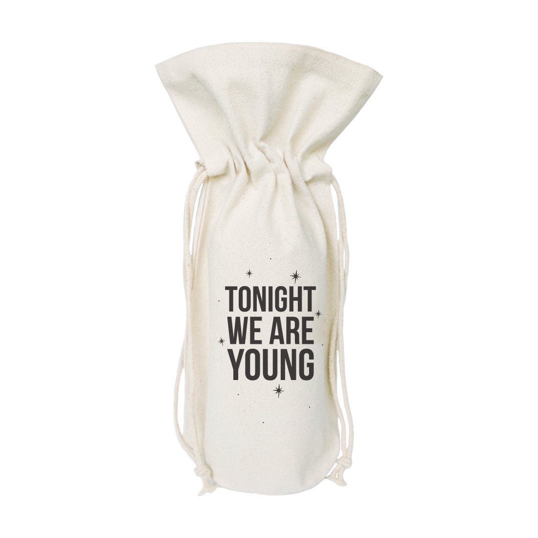 Tonight We Are Young Cotton Canvas Wine Bag