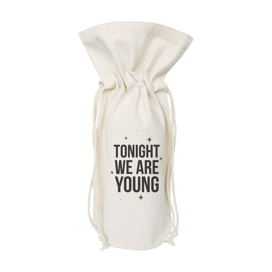 Tonight We Are Young Cotton Canvas Wine Bag
