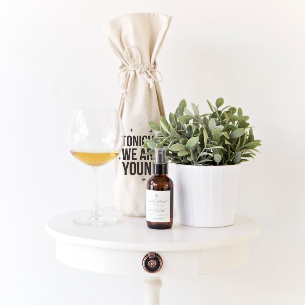 Tonight We Are Young Cotton Canvas Wine Bag