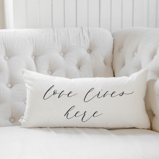 Love Lives Here Lumbar Pillow