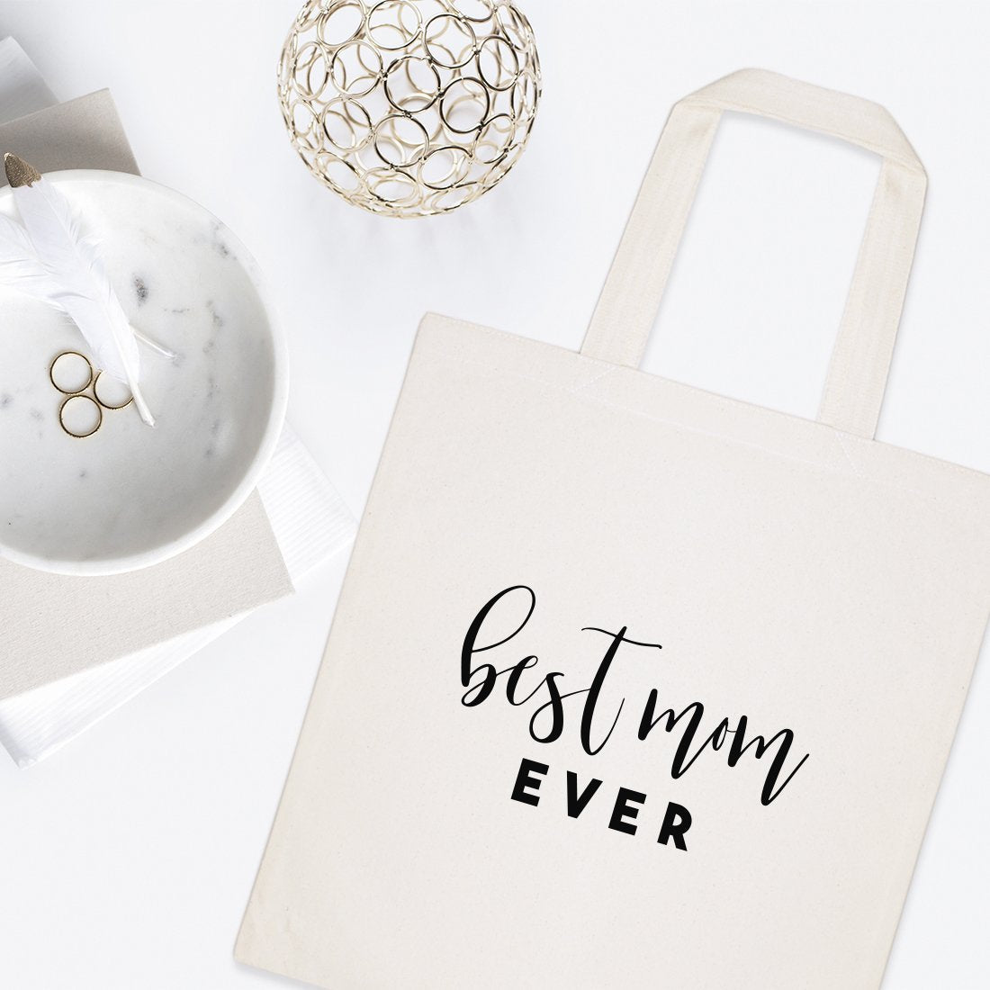 Best Mom Ever Cotton Tote Bag Gift For Her One Clover Way