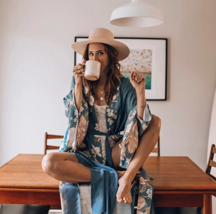 Bohemian Blue Peacock Kimono