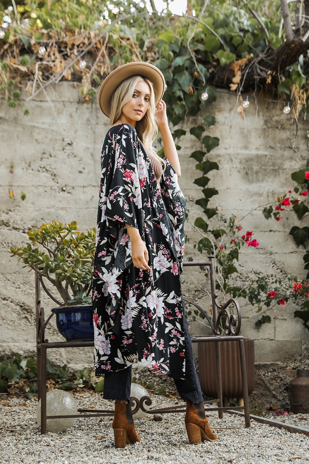 Floral Butterfly Sleeve - Kimono