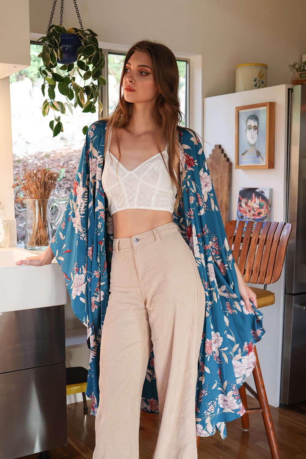 Floral Butterfly Sleeve - Kimono