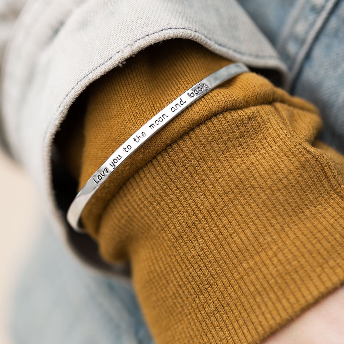 "Love You to the Moon and Back" Cuff Bracelet