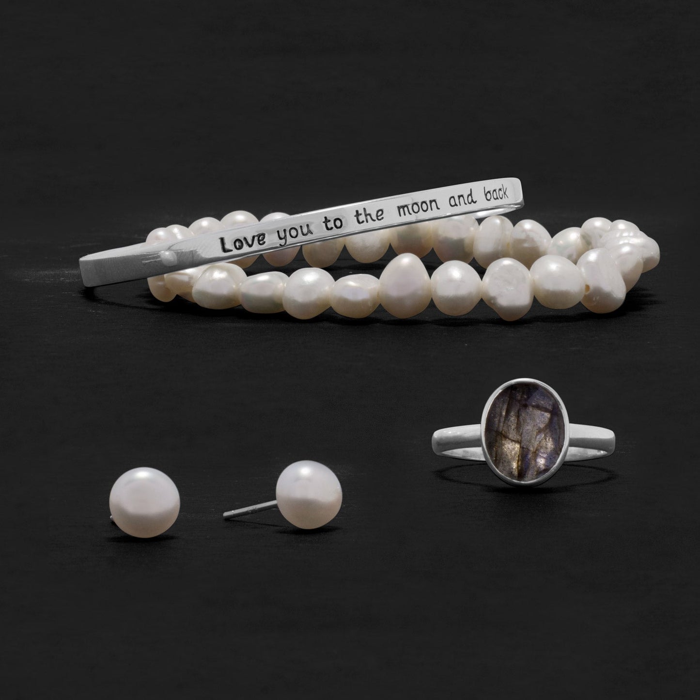 "Love You to the Moon and Back" Cuff Bracelet