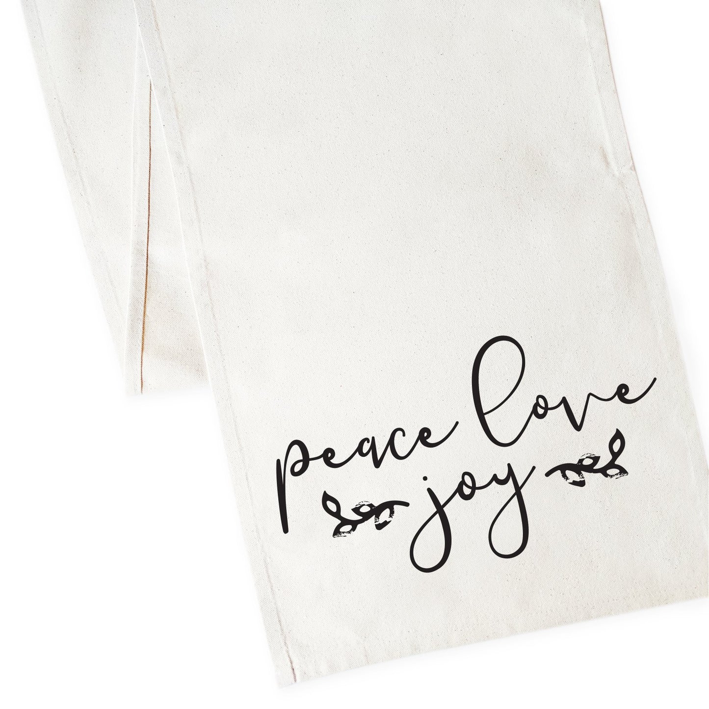 Peace Love Joy Cotton Canvas Table Runner