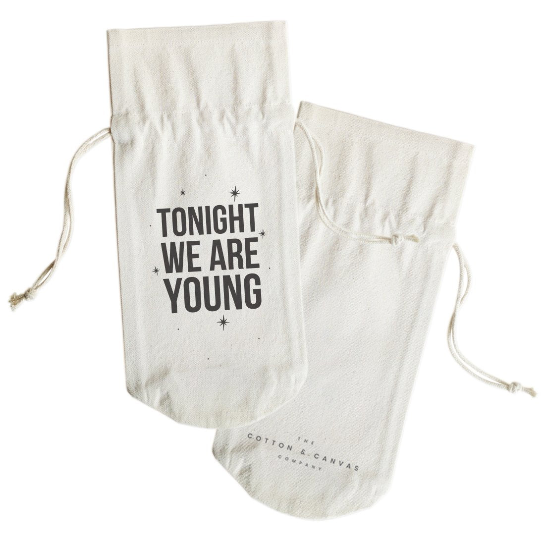 Tonight We Are Young Cotton Canvas Wine Bag