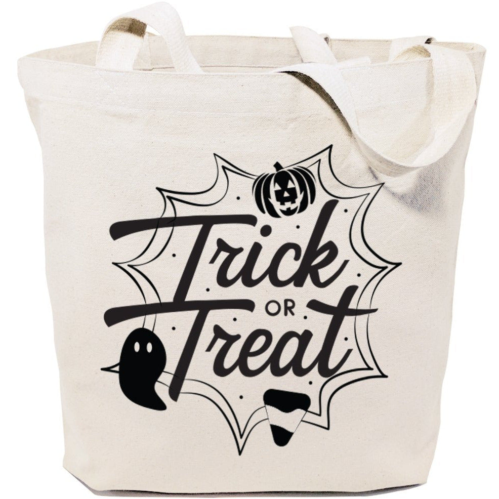 Trick or Treat Halloween Cotton Canvas Tote Bag