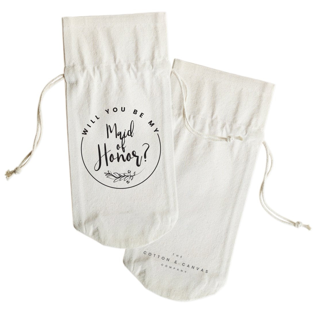 Will You Be My Maid of Honor? Cotton Canvas Wine Bag