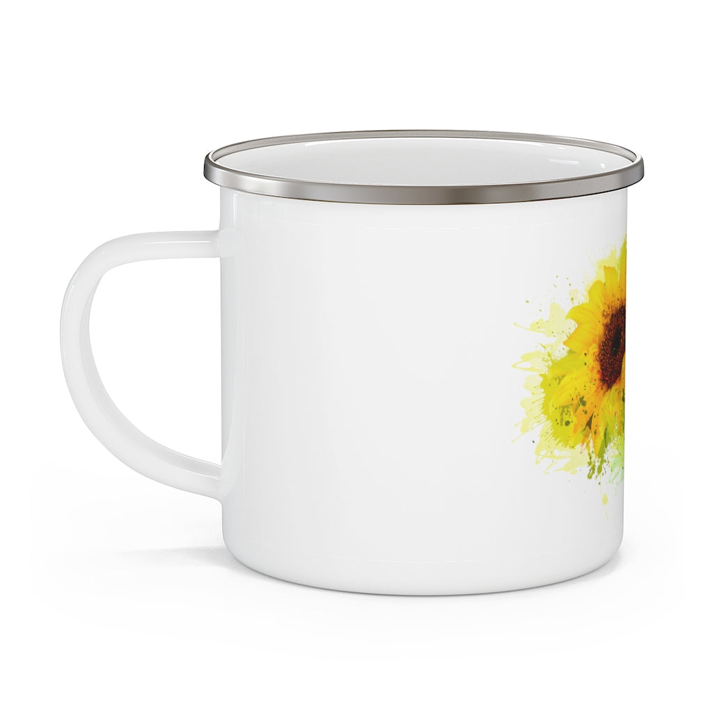 Sunflower Enamel Camping Mug