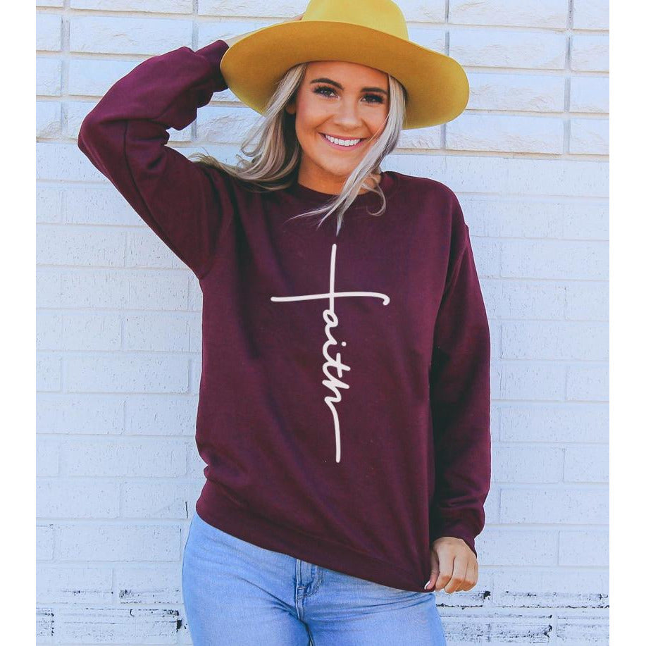 Inspirational Apparel Faith Sweatshirt One Clover Way