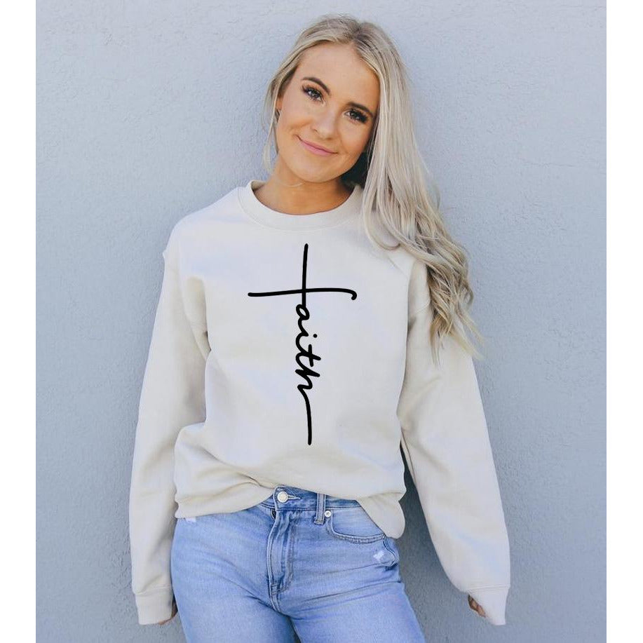 Faith In God Inspirational Sweatshirt One Clover Way