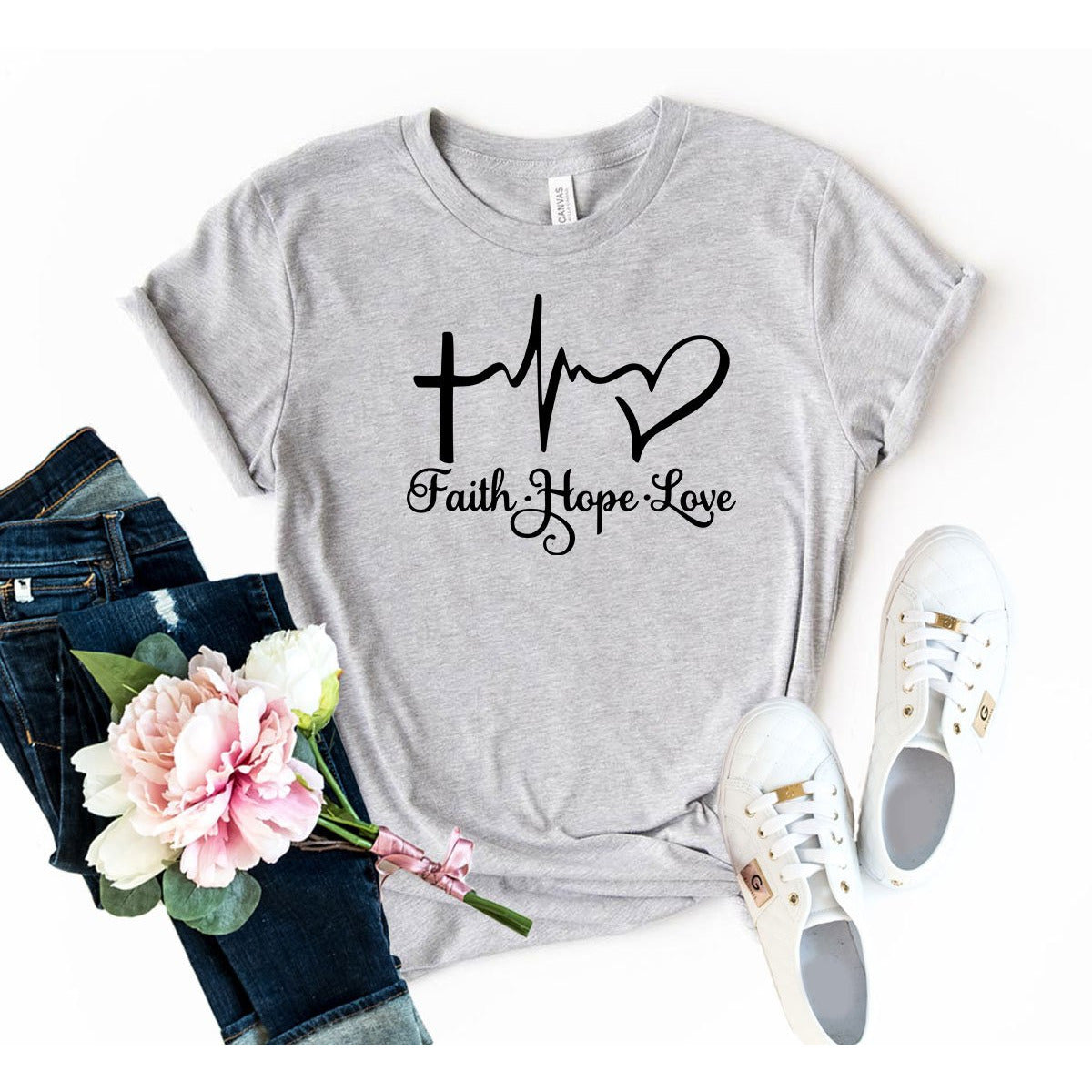 Faith Hope Love T-Shirt Inspired Apparel One Clover Way