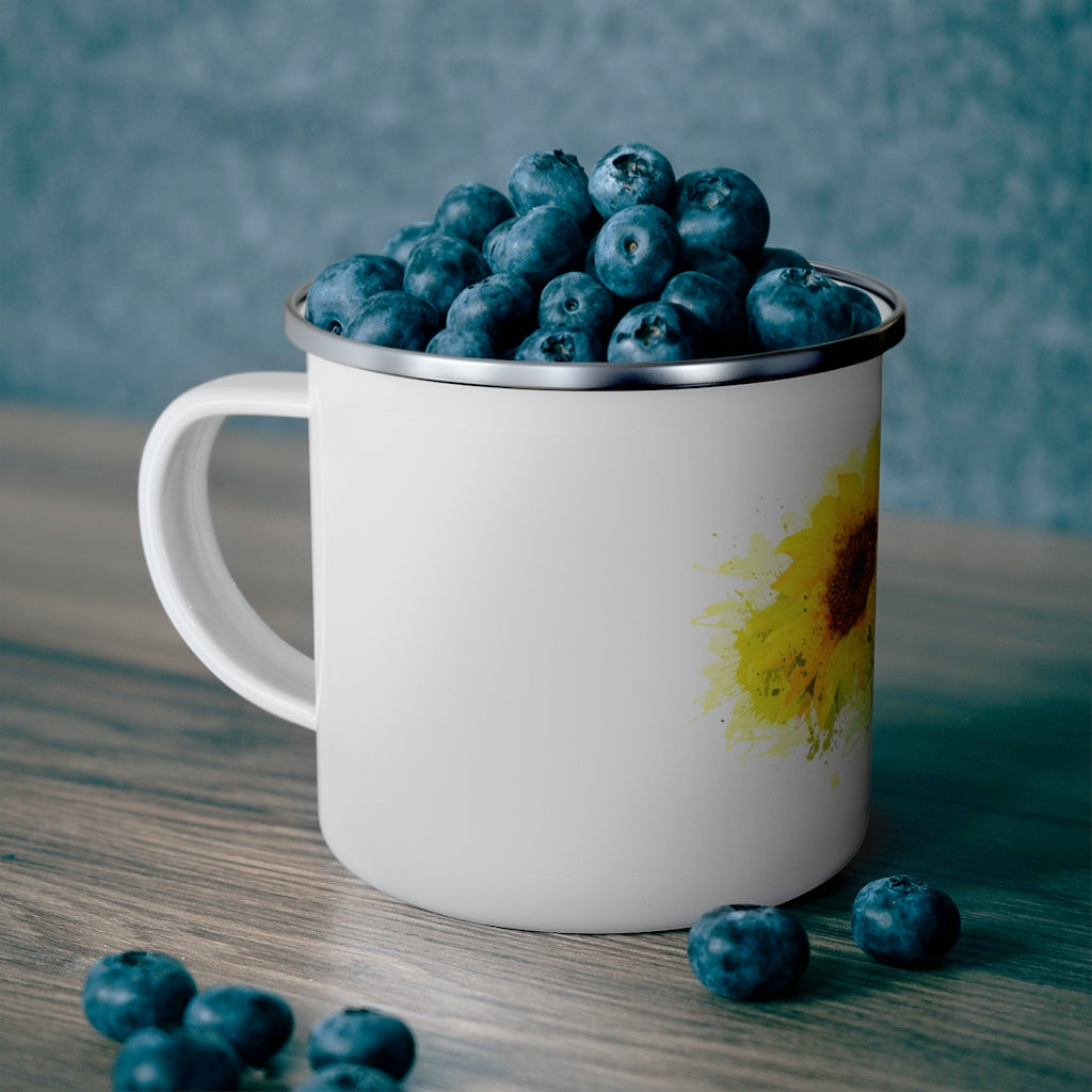 Sunflower Enamel Camping Mug