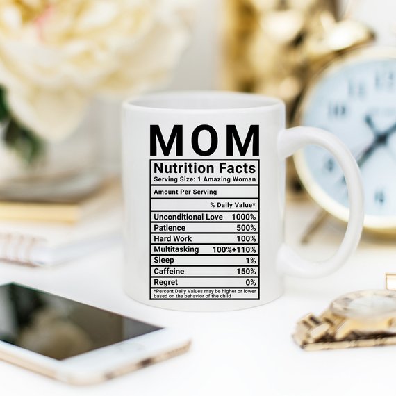 Mom Nutrition Facts Coffee Mug