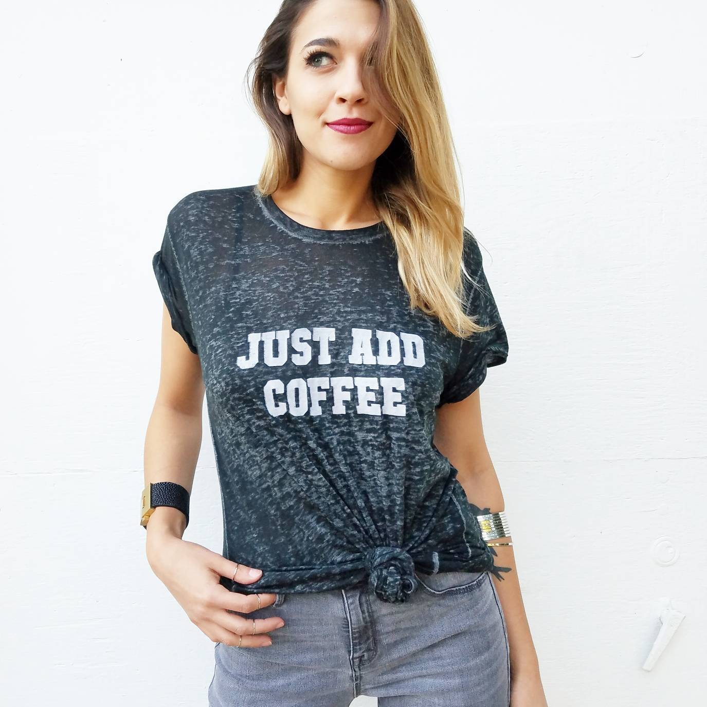 Just Add Coffee - Boyfriend Tee