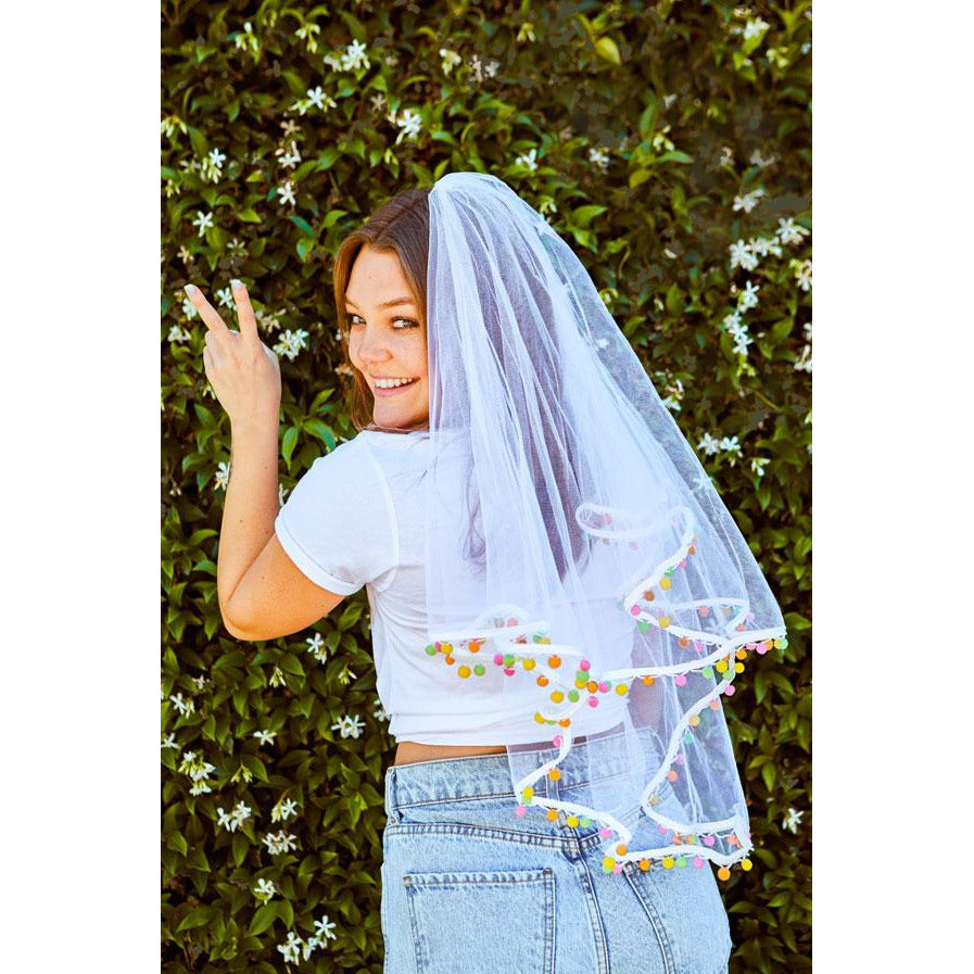 Fiesta Pom Pom Bachelorette Veil