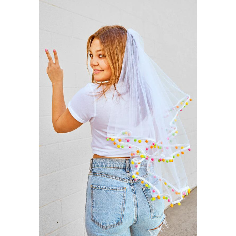 Fiesta Pom Pom Bachelorette Veil