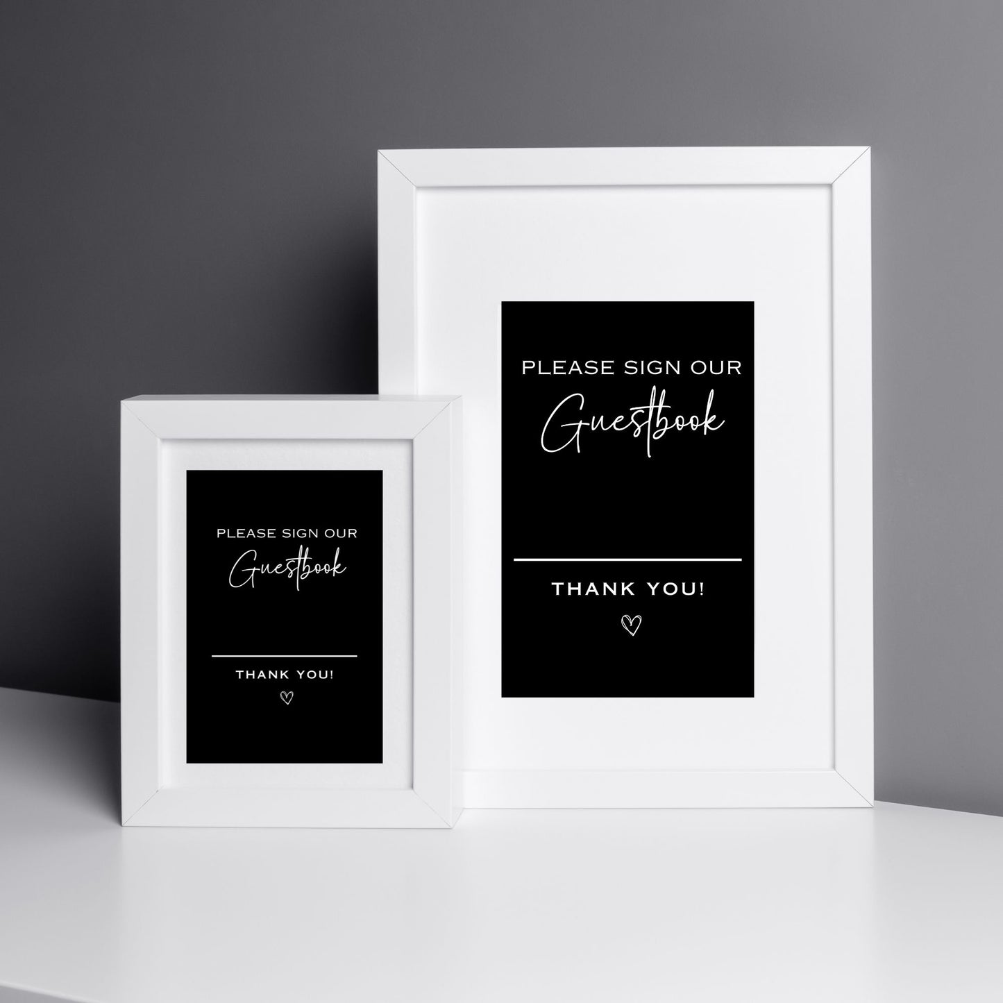 DIY Wedding Printable - Guestbook Sign with Black Background