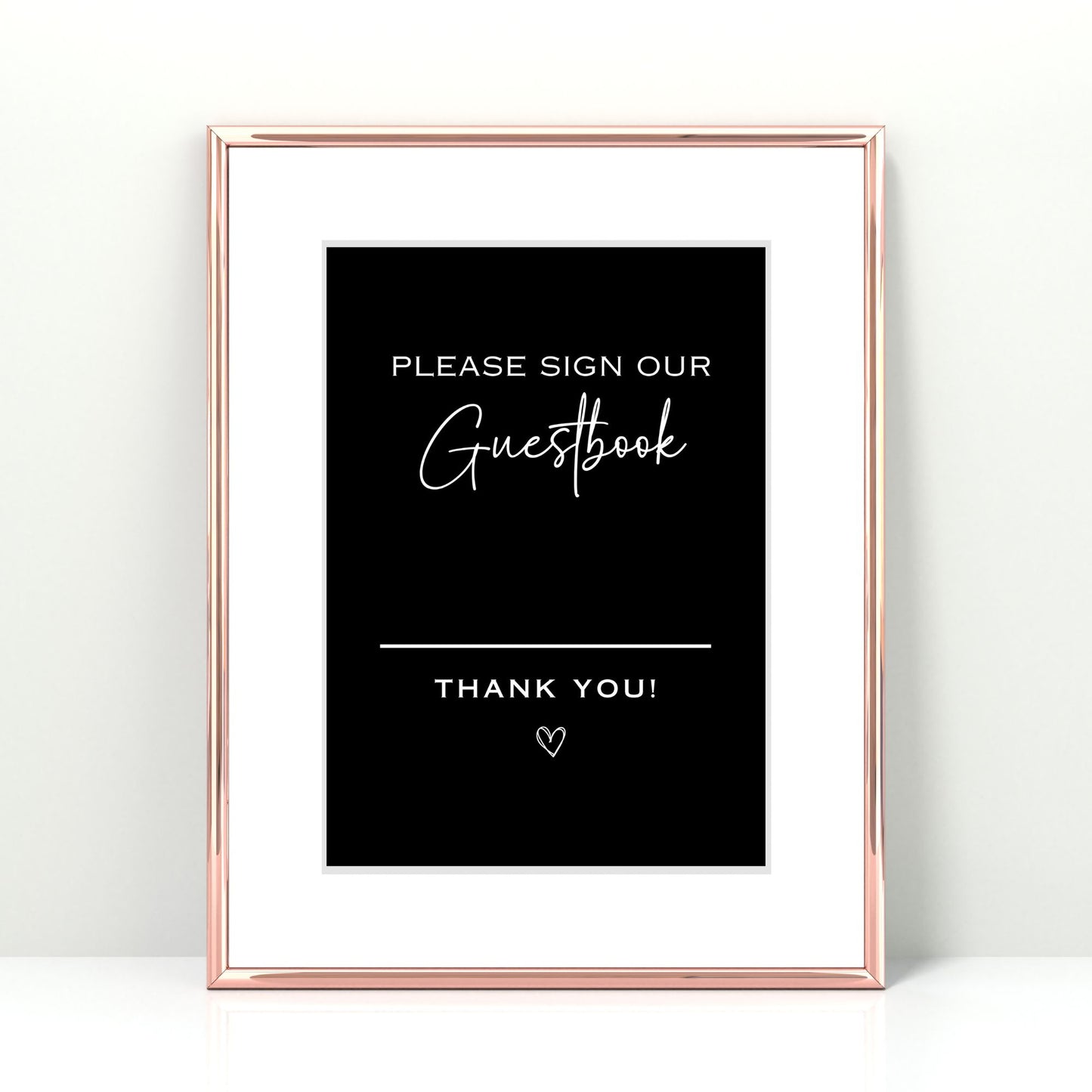 DIY Wedding Printable - Guestbook Sign with Black Background