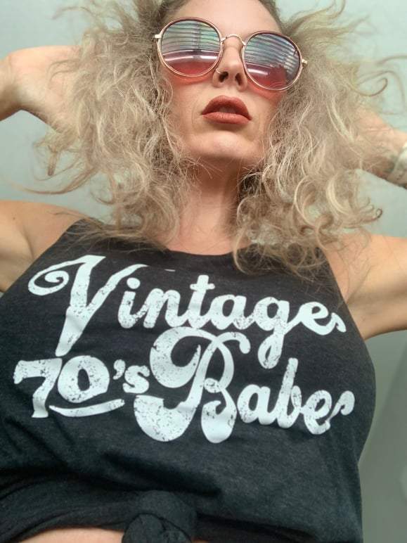 Vintage 70's Babe Muscle Tank Top, Vintage 70's Tank Top, Black Vintage 70's Muscle Tank