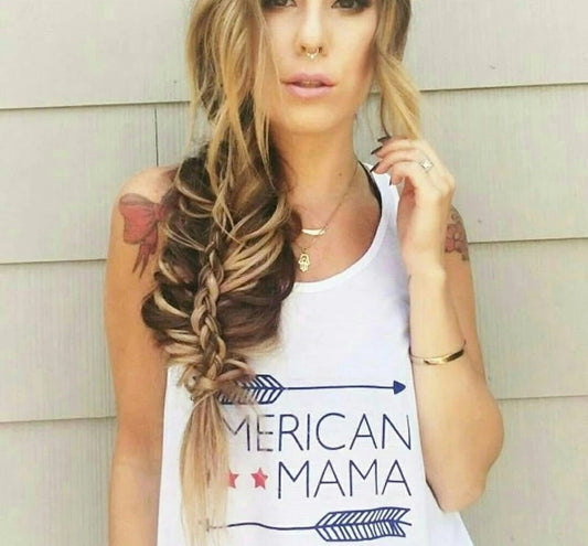 American Mama Tee, American Mama T-Shirt, Red White and Blue T-Shirt, 4th of July Tee, Patriotic T