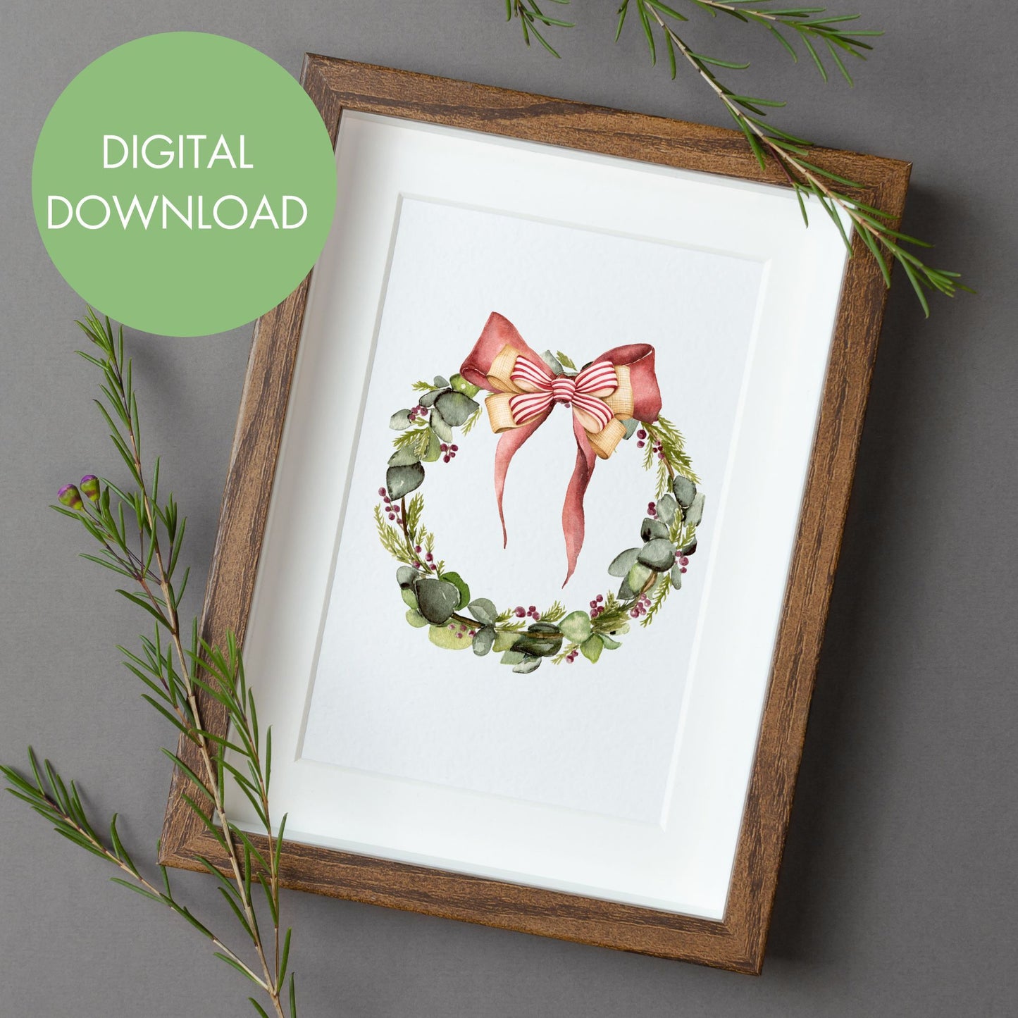 Holiday Wreath Printable Wall Art