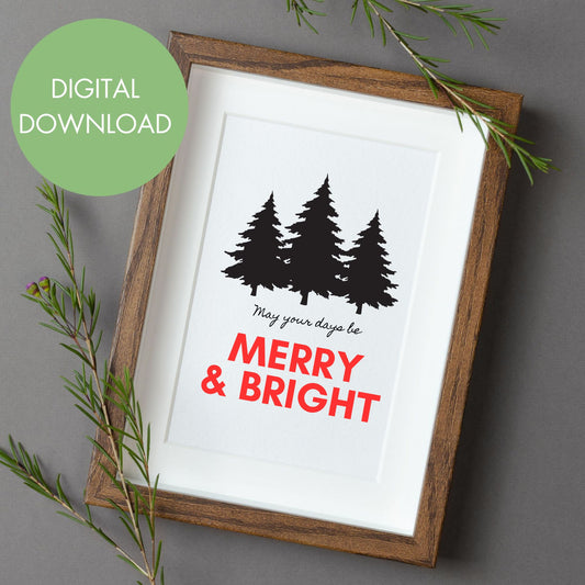 Merry and Bright Printable Wall Art