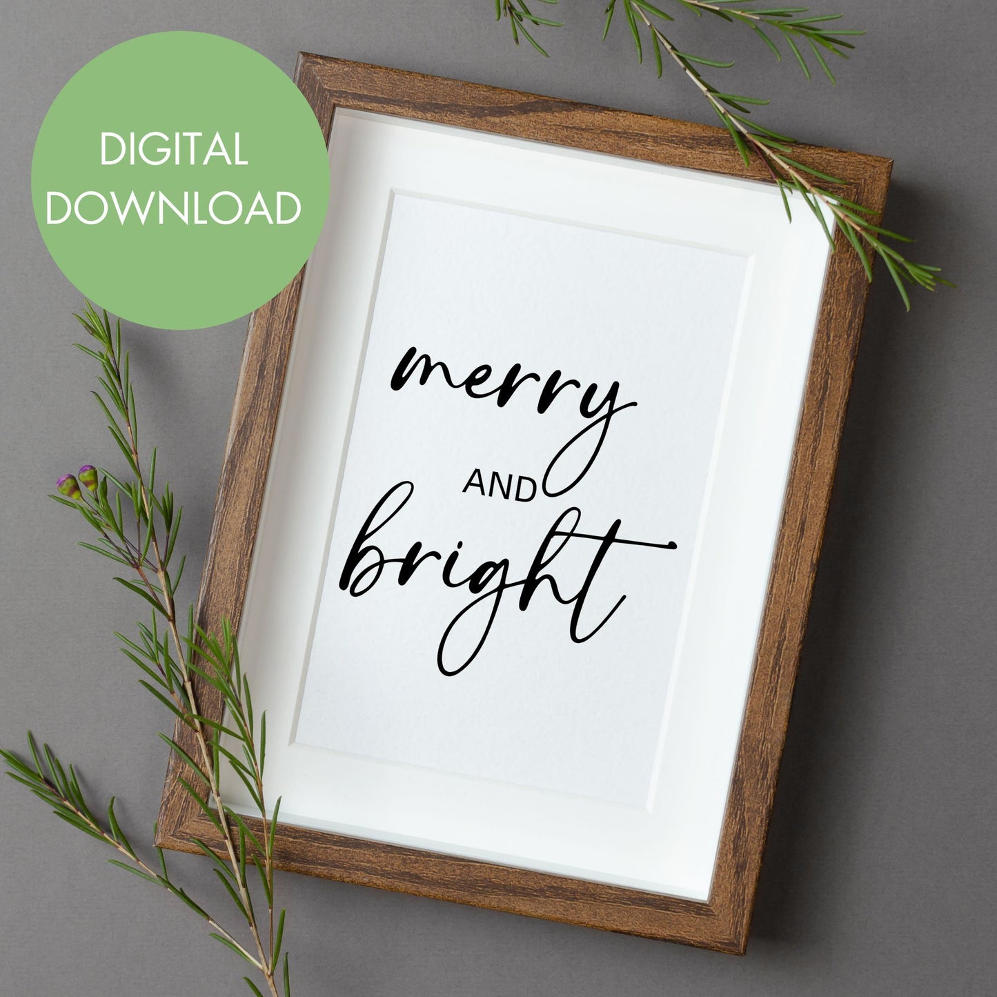 Merry and Bright Printable Wall Art