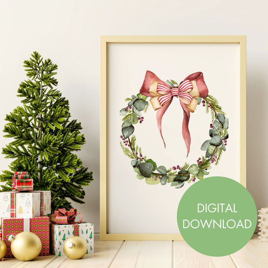 Holiday Wreath Printable Wall Art