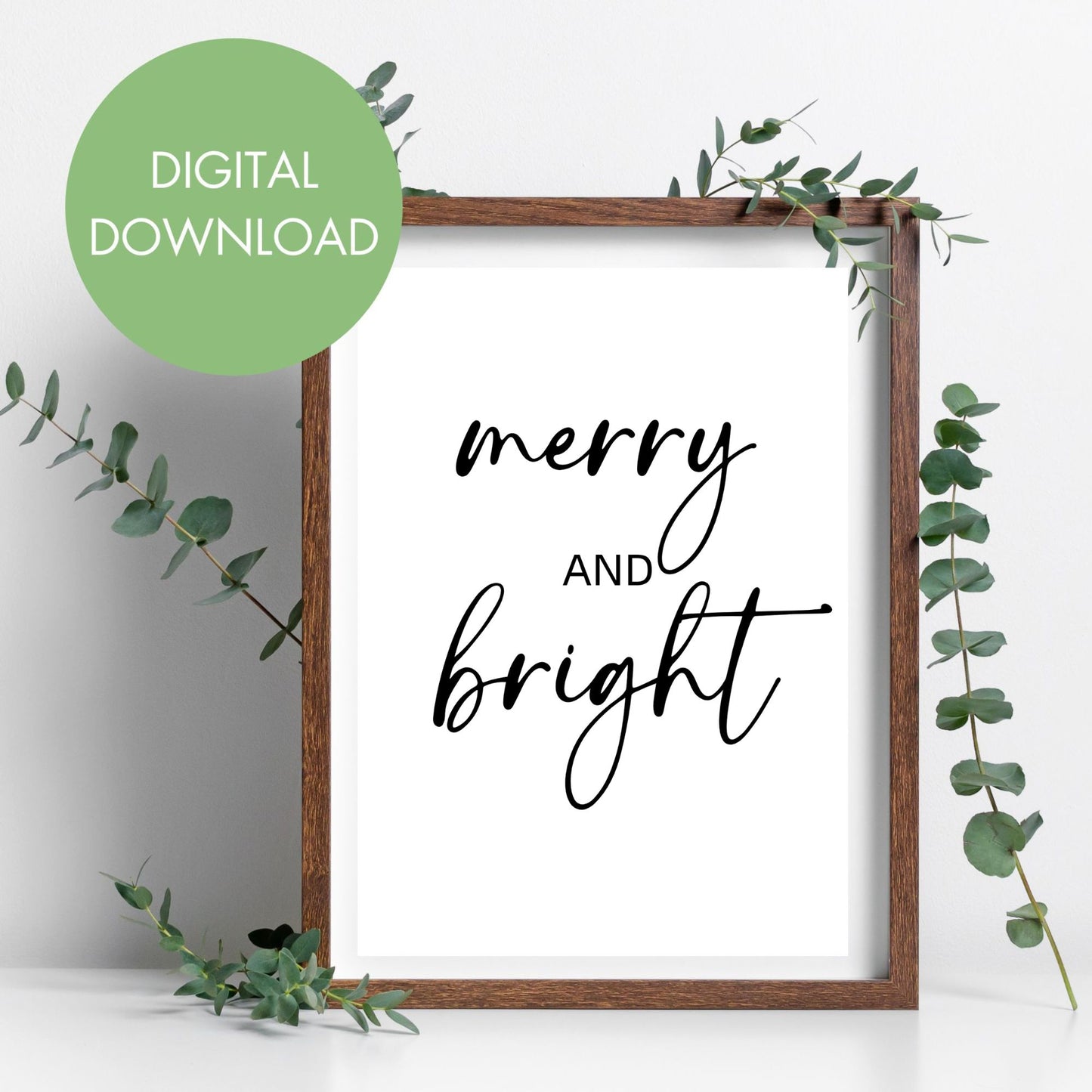 Merry and Bright Printable Wall Art