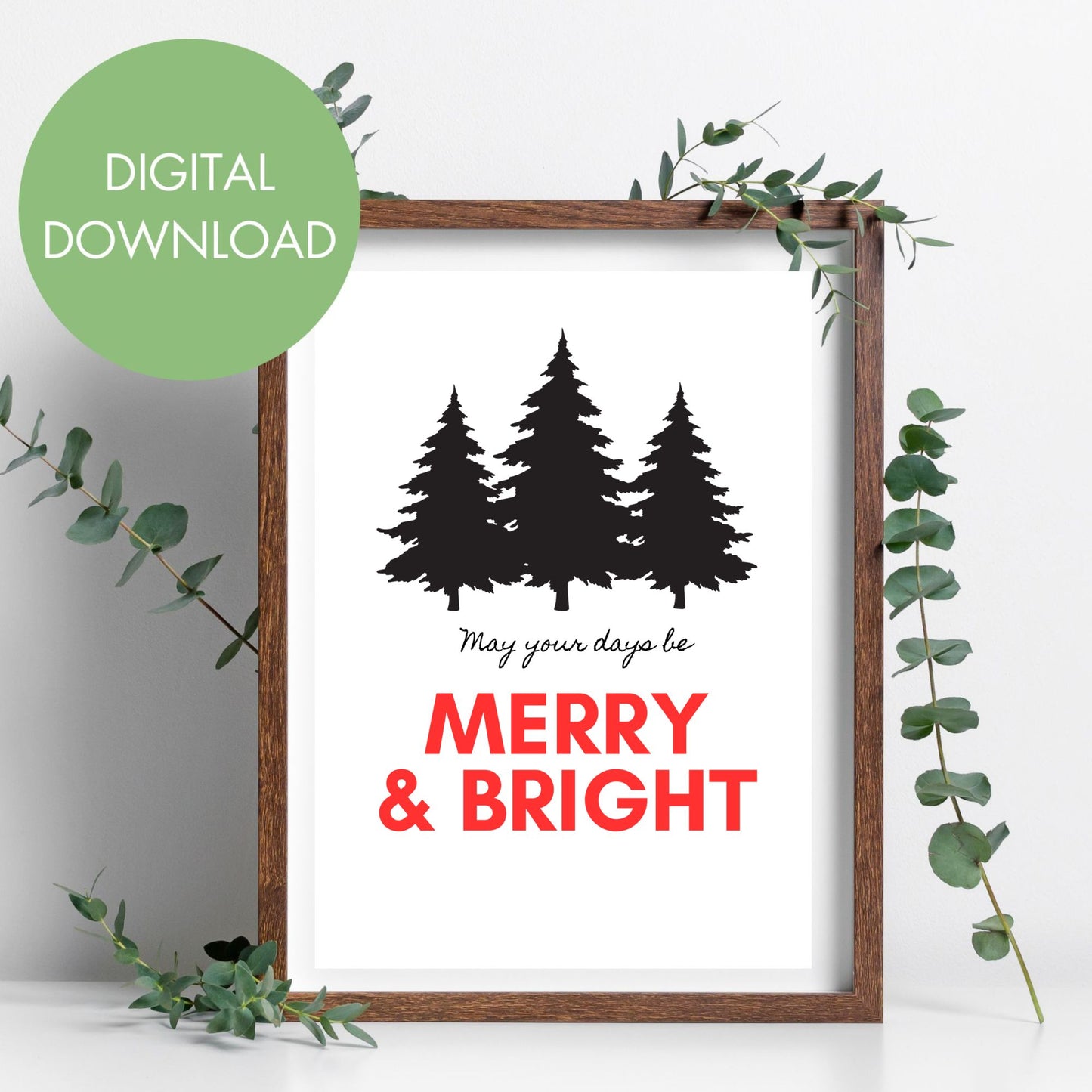 Merry and Bright Printable Wall Art