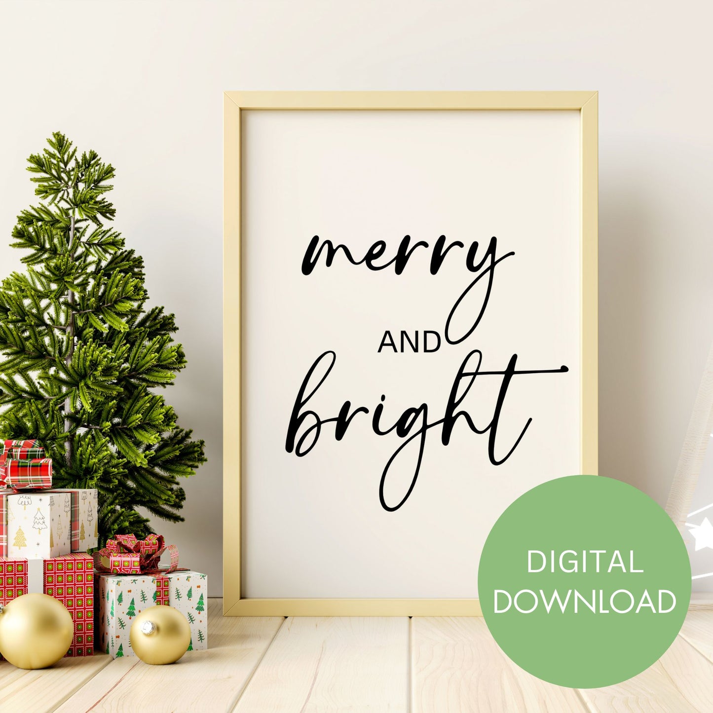 Merry and Bright Printable Wall Art