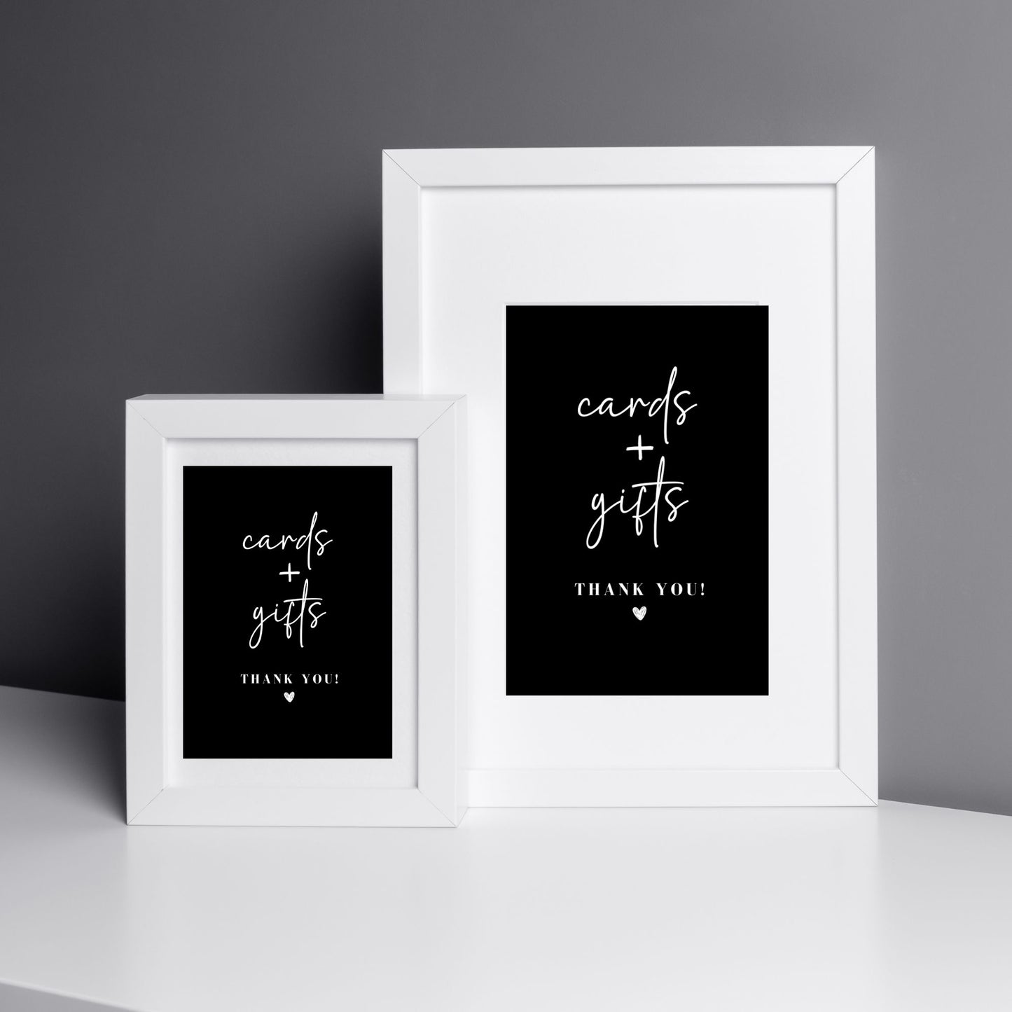 DIY Wedding Printable - Cards and Gifts Sign with Black Background