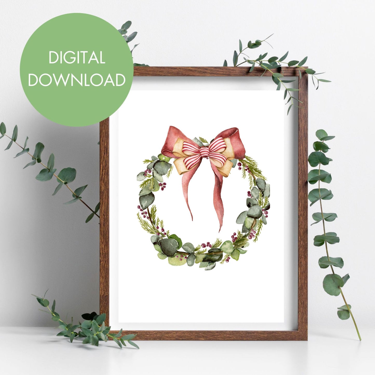 Holiday Wreath Printable Wall Art